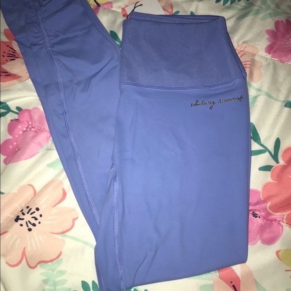 Whitney Simmons rib waist leggings in intense beautiful blue. - Picture 3 of 4